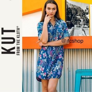 Kut from the Kloth Ruth’s Floral Shirt Dress S